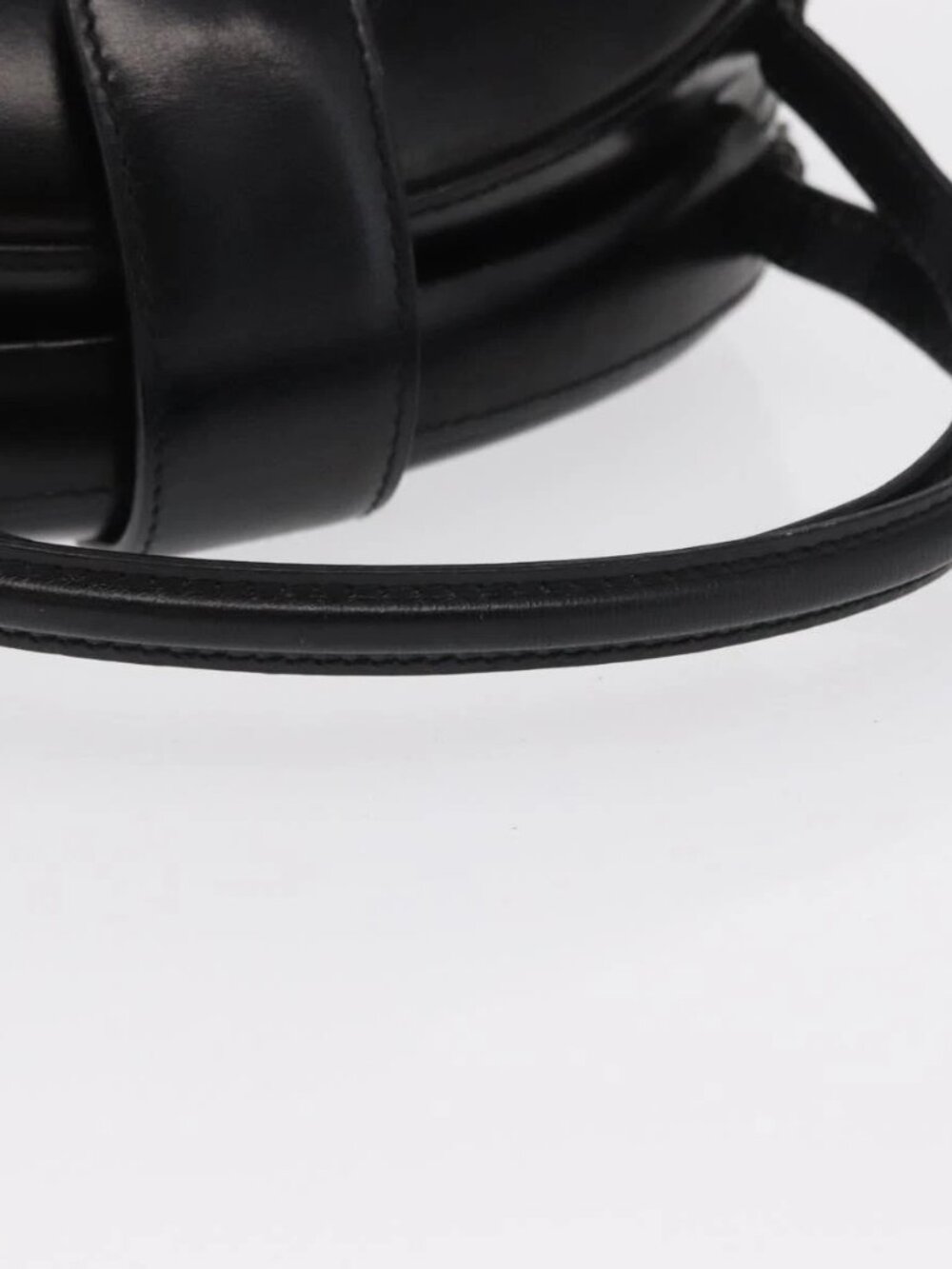 LOEWE Hand Bag Leather Black Gold Auth bs33105 - Picture 9 of 16